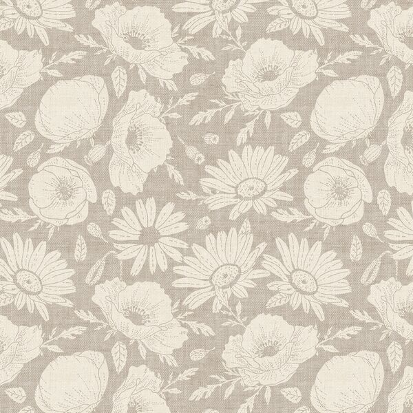 Floral Silhouette in Dove Grey