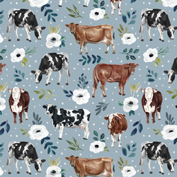 Garden Cows in Slate Blue