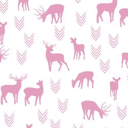 Deer Silhouette in Begonia on White