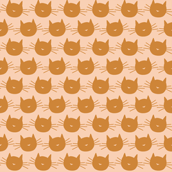 Scaredy Cat in Orange on Light Pink