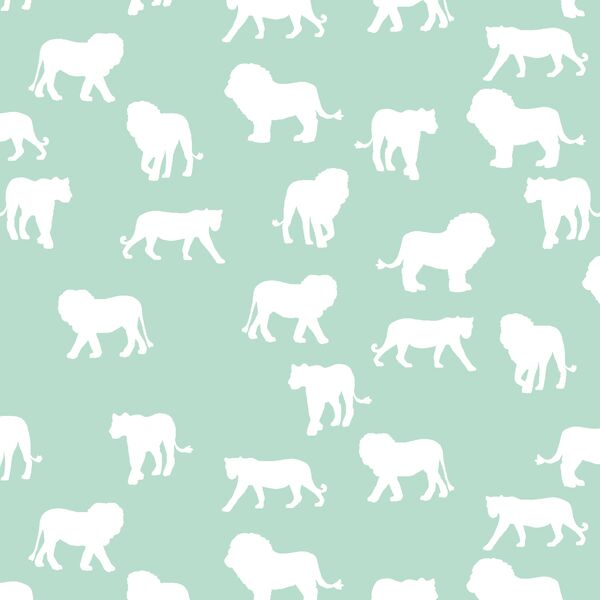 Lion Silhouette in Mint