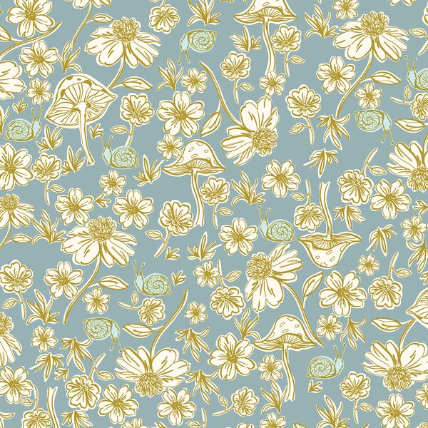 Garden Ode in Slate Blue