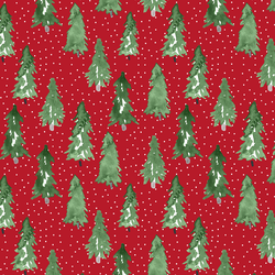 Snowy Pine in Merry Red