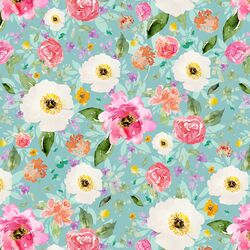 Sweet Treat Floral in Aqua Ice