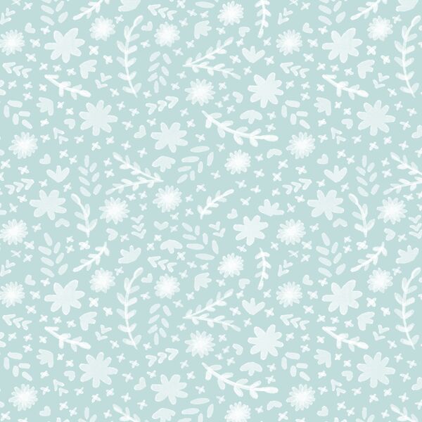 Sweet Florals in Glacier Blue