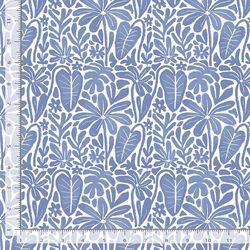 Palm Blockprint in White