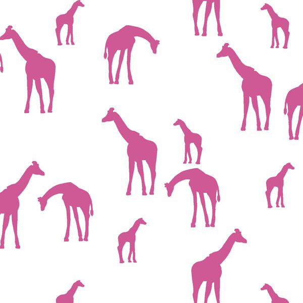 Giraffe Silhouette in Petunia on White