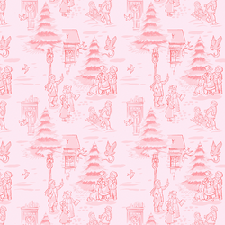 Christmas Toile in Blush Pink