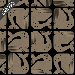 Grumpy Whale Canvas in Black Unbleached