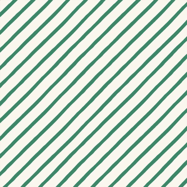 Sweet Candy Stripe in Crisp Green on Cream