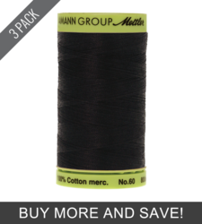 Black (9248-4000) - Silk Finish Cotton 60wt - 875 Yards (3 Pack)
