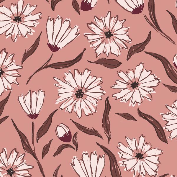 Evening Flowers in Berry Pink
