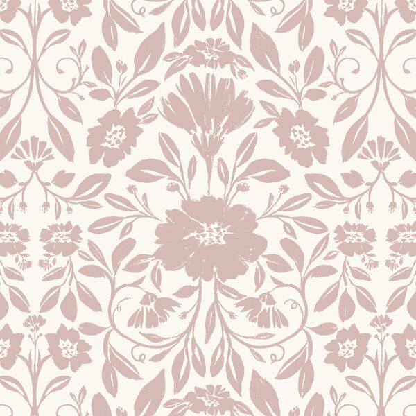 Fleury Tile in Dusty Rose Pink on Ivory