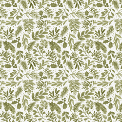Holly Leaves in Olive on Cloud
