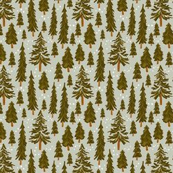 Snowy Pines in Iced Sage