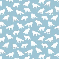 Little Fox Silhouette in Bluebell