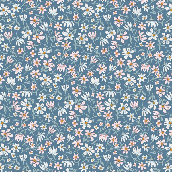 Ditsy Floral in Denim Blue