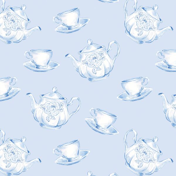 Tea Set Toss in Sky Blue