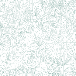 Paperie in Ocean Green on White