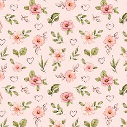 Heart Floral in Light Pink