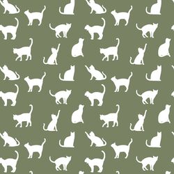 Cat Silhouette in Olive