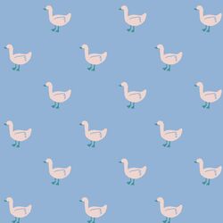 Wandering Geese in Sky Blue