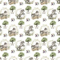 Small Royal Horses in Garden