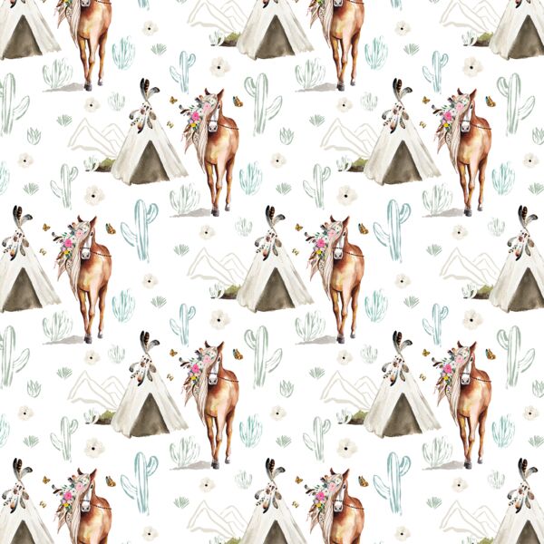 Small Floral Horse in Free Spirit