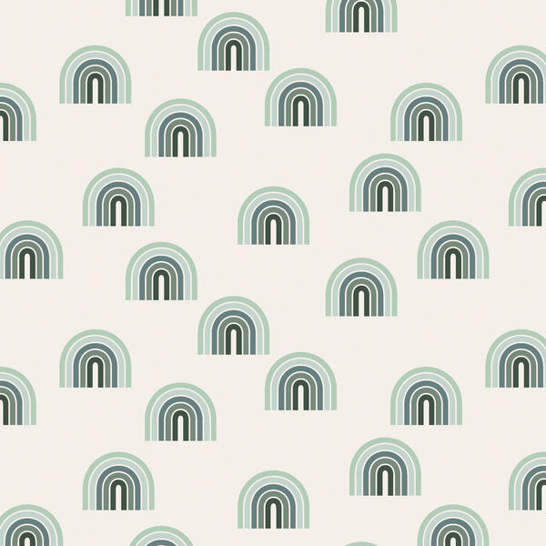 Small Retro Rainbows in Green