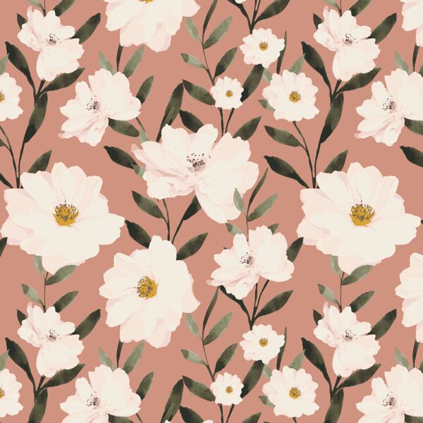 Big Wildflowers in Dark Pink Sand