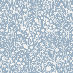 Floral Silhouette in Cornflower Blue