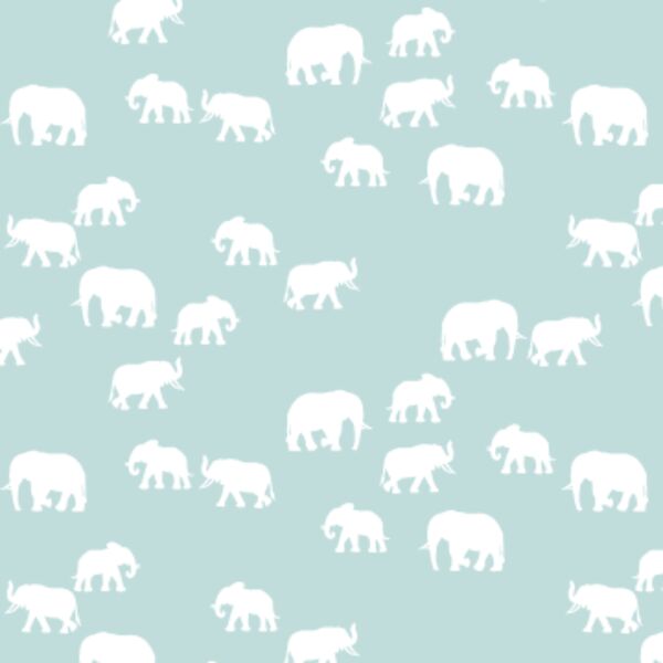 Elephant Silhouette in Glacier Blue