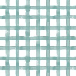 Watercolor Check in Serene Blue
