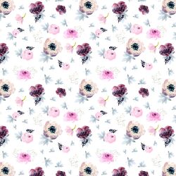 Little Painted Wildflowers in White