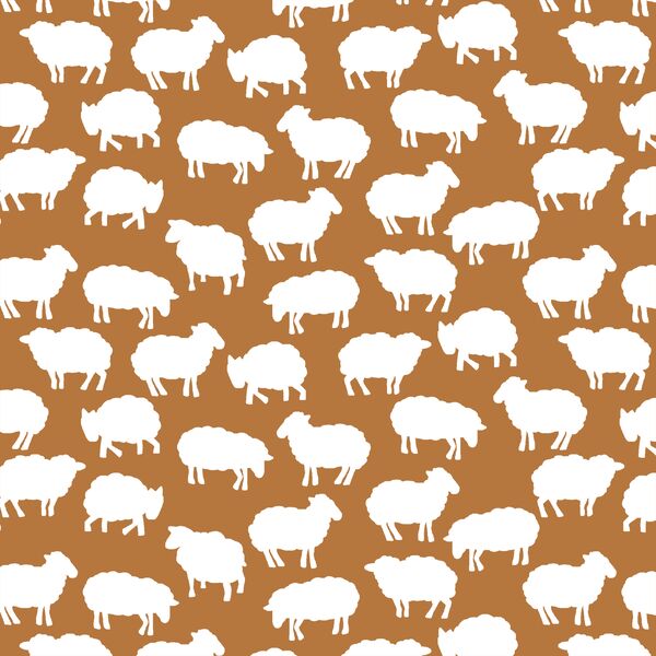Sheep Silhouette in Ginger