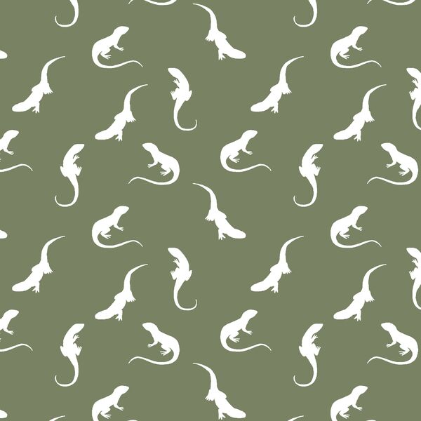 Iguana Silhouette in Olive
