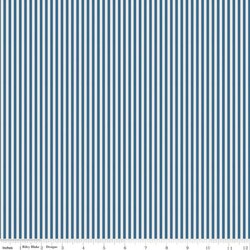 1/8" Stripe in Coastal Blue on Ivory