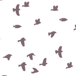 Flock Silhouette in Mulberry on White