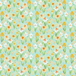 Daffodils in Light Teal