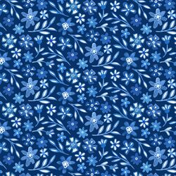 Large Posies in Sapphire