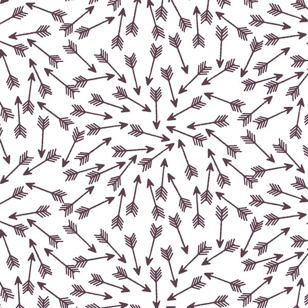 Arrows in Raisin on White