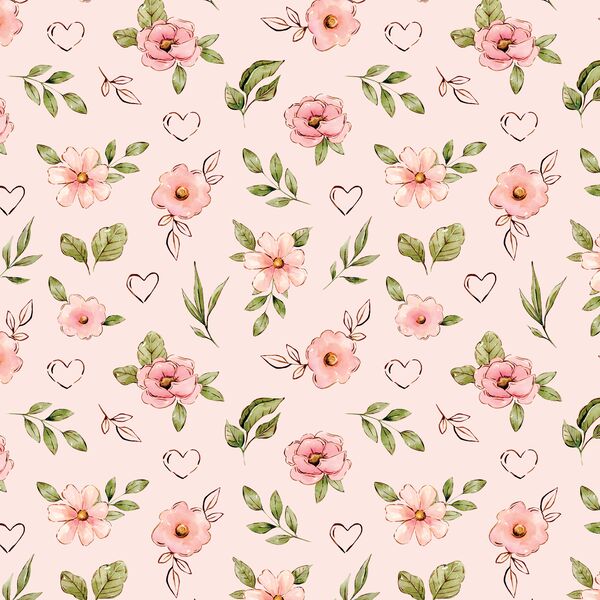 Heart Floral in Light Pink