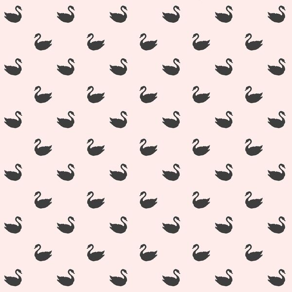 Small Swan Silhouettes in Onyx on Soft Blush