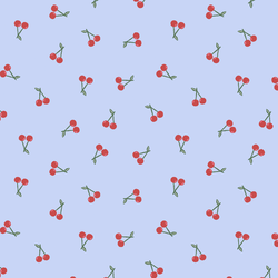 Scattered Cherries in Light Periwinkle
