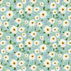 Small Iced Floral in Aqua Ice