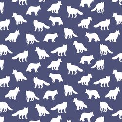 Little Fox Silhouette in Indigo