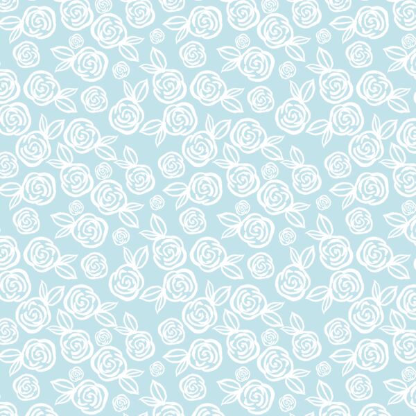 Little Tea Roses in Hydrangea Blue
