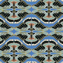 Mirrored Butterflies in Azure Blue