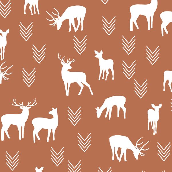 Deer Silhouette in Terracotta
