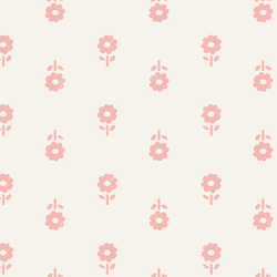 Large Folk Daisy Blockprint in Candy Pink